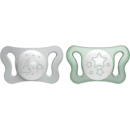 Chicco Physioforma Мікро силіконові пустушки сірі/зелені для 0-2 місяців 2шт: ціни та характеристики