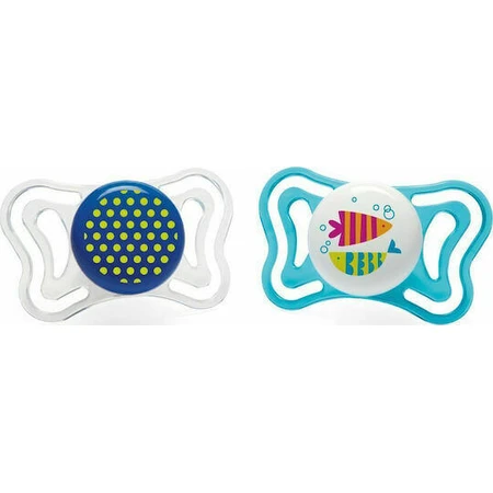 Chicco Physioforma Легка силіконова пустушка Точкова пустушка - білий/синій для 16-36 місяців 2шт 2шт: ціни та характеристики