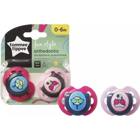 Tommee Tippee Ортодонтична силіконова пустушка Tommee Tippee Кішка/Пташка - Фуксія/Рожевий для 0-6 місяців 2шт 2шт: ціни та характеристики