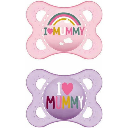 Mam Силиконовая ортодонтическая пустышка I Love Mummy - Mov-Roz для 2-6 месяцев 2шт: цены и характеристики