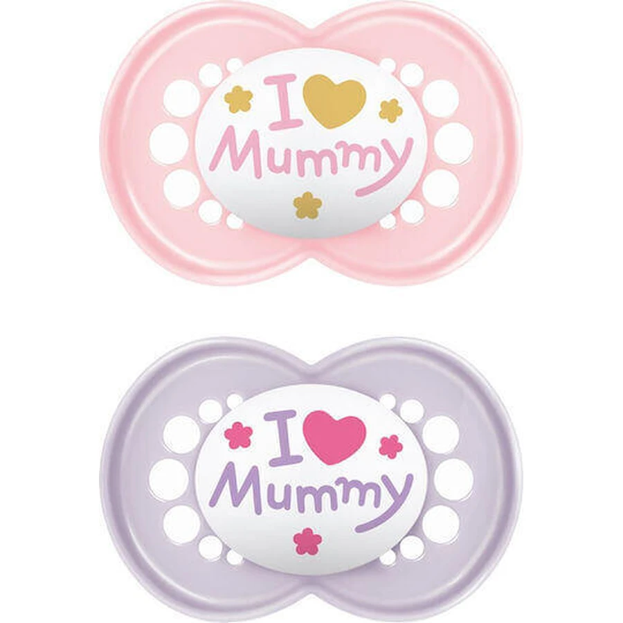 Mam Original Mummy I Love Mummy Силиконовая ортодонтическая мумия - Розово-Мовый для 6-16 месяцев 2шт: цены и характеристики