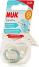 Пустышка Nuk Signature силиконовая ортодонтическая с крышкой-звездочкой - зеленая для 0-6 месяцев
