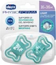 Силіконові пустушки Chicco Light Physioforma Пограй зі мною / X і 0 - бірюзові для 16-36 місяців 2шт 2шт
