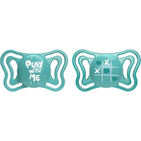 Силіконові пустушки Chicco Light Physioforma Пограй зі мною / X і 0 - бірюзові для 16-36 місяців 2шт 2шт: ціни та характеристики