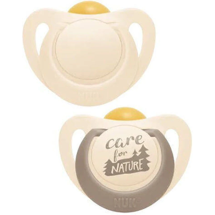 Nuk Care for Nature Гумові ортодонтичні пустушки - бежеві для 6-18 місяців 2шт: ціни та характеристики