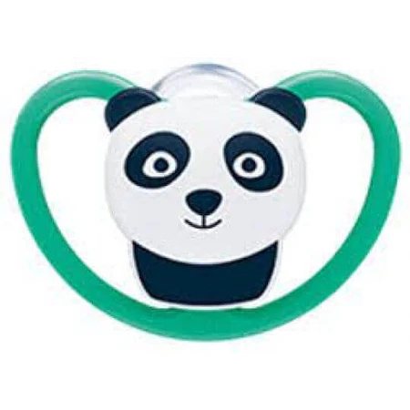 Nuk Space Силиконовая ортодонтическая пустышка с чехлом Always - зеленая для 18-36 месяцев: цены и характеристики