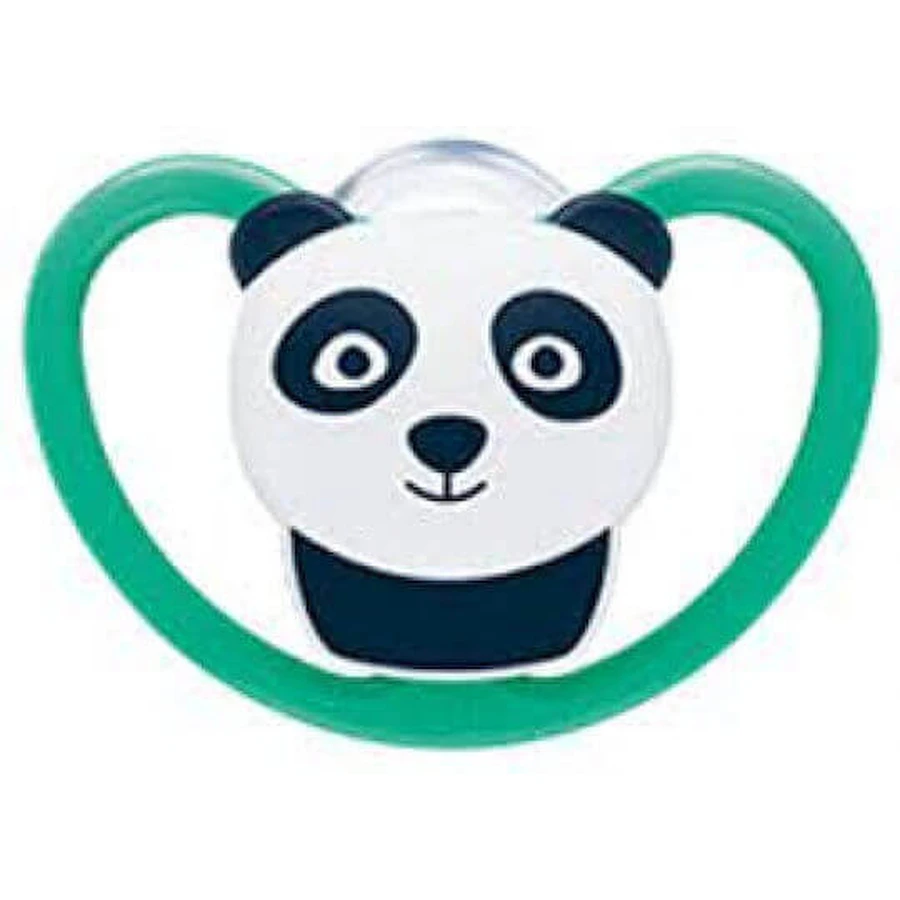 Nuk Space Силиконовая ортодонтическая пустышка с чехлом Always - зеленая для 18-36 месяцев: цены и характеристики