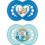 Пустушка ортодонтична силіконова Mum I Love Mummy 170S бірюзово-блакитна для 6-16 місяців 2шт: ціни та характеристики