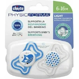 Chicco Physio Forma Light Пустышка силиконовая Fox Stars - голубой/альб для 6-16 месяцев 2шт 2шт
