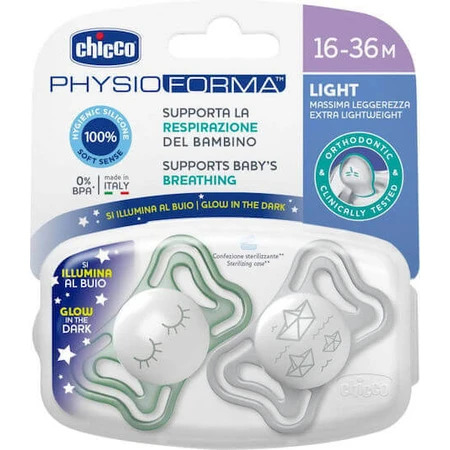 Пустышка Chicco Chicco Light силиконовая для 16-36 месяцев 2шт: цены и характеристики