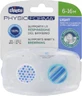 Chicco Силиконовая ортодонтическая пустышка с чехлом Lines/Stars - Blue-Alb для 6-16 месяцев