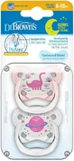 Силиконовые ортодонтические пустышки Dr. Brown's Dino / Planet Pacifier для 6-18 месяцев 2шт