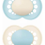 Силіконові ортодонтичні бюстгальтери Mam Original Orthodontic Silicone Open-Cream Blue для 16+ місяців 2шт