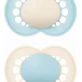 Силіконові ортодонтичні бюстгальтери Mam Original Orthodontic Silicone Open-Cream Blue для 16+ місяців 2шт