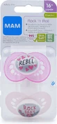 Mam Original 271S Baby-Rebel Силиконовая ортодонтическая пустышка-качалка Baby-Rebel - розовая для 16+ месяцев 2шт