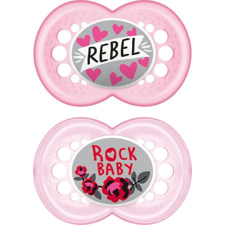 Mam Original 271S Baby-Rebel Силіконова скеля Baby-Rebel Ортодонтична пустушка - рожева для 16+ місяців 2шт: ціни та характеристики