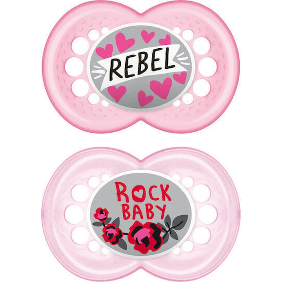 Mam Original 271S Baby-Rebel Силіконова скеля Baby-Rebel Ортодонтична пустушка - рожева для 16+ місяців 2шт: ціни та характеристики