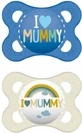 Mam Силиконовая ортодонтическая мумия I Love Mummy - сине-белая для 2-6 месяцев 2шт