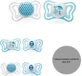 Chicco Силиконовая ортодонтическая пустышка с мешочком Птичка - Blue-Alb для 2-6 месяцев 2шт