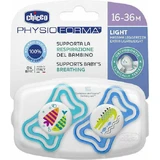Chicco 71035-21 Пустышка силиконовая Рыбка/Крокодил - голубая для 16-36 месяцев 2шт