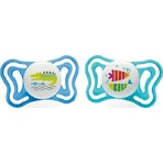 Chicco 71035-21 Силіконова пустушка рибка/крокодил - синя для 16-36 місяців 2шт: ціни та характеристики