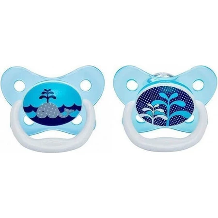 Силиконовые ортодонтические пустышки Dr. Brown's Whale Depth - Blue-Light Blue для 0-6 месяцев 2шт: цены и характеристики
