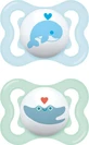 Силіконова ортодонтична пустушка Mam Little Whale - синьо-вірідіанова для 2-6 місяців 2шт