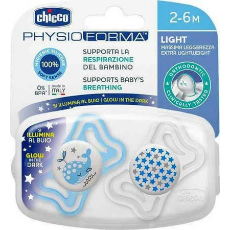 Chicco Силиконовые пустышки Пустышка-кит - синий-альбом для 2-6 месяцев 2шт: цены и характеристики