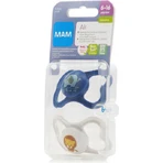 Силіконова ортодонтична пустушка Mam Air 215S Elefant - Лев - синя/кремова для 6-16 місяців 2 шт.: ціни та характеристики