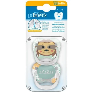 Силиконовые ортодонтические пустышки Dr. Brown's Мишка и Zzzz для 6-18 месяцев 2шт