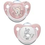 Nuk Bambi Пустушка силіконова з чохлом Bambi Рожево-червона для 0-6 місяців 2шт: ціни та характеристики