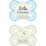 Mam 136S Ортодонтические силиконовые пустышки Little Dreamer-Stars Ортодонтическая пустышка с мешочком - светло-голубая - 2-6 месяцев 2шт