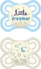 Mam 136S Ортодонтична силіконова пустушка Little Dreamer-Stars Ортодонтична пустушка з чохлом - світло-блакитна - 2-6 місяців 2шт