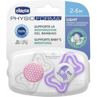 Chicco Силіконові ортодонтичні пустушки з мішечком Пташка - Pink-Mov для 2-6 місяців 2шт