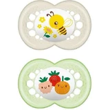 Пустышка Mum Original Green Cream силиконовая для 6-16 месяцев 2шт