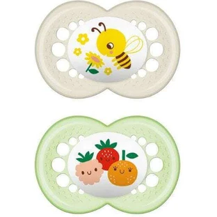 Пустышка Mum Original Green Cream силиконовая для 6-16 месяцев 2шт