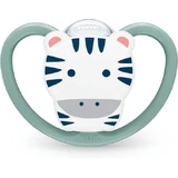 Силіконова ортодонтична пустушка Nuk Space з чохлом Zebra для 18-36 місяців