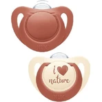 Nuk Nature Пустышка силиконовая бежевая/красная для 0-6 месяцев 2шт: цены и характеристики