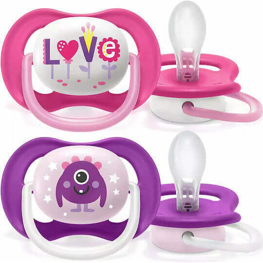 Philips Ultra Air Happy Silicone Mangekyu Ортодонтична пустушка для дітей 6-18 місяців 2 шт.: ціни та характеристики