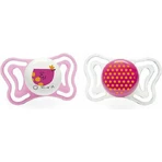 Chicco 71035-11 Chicco 71035-11 Силиконовая пустышка Цыпленок/Бульон - розовый-альбом для 16-36 месяцев 2шт: цены и характеристики