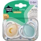 Tommee Tippee Ортодонтическая ночная силиконовая пустышка голубо-бежевого цвета для 0-6 месяцев 2шт