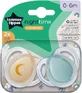 Tommee Tippee Ортодонтическая ночная силиконовая пустышка голубо-бежевого цвета для 0-6 месяцев 2шт
