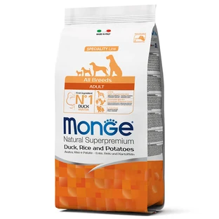 Monge Natural Superpremium All Breeds Adult Duck, Rice & Potatoes Сухой корм с уткой и рисом для взрослых собак всех пород, 2,5 кг