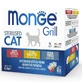 Monge Grill Sterilised Cat Multipack Cockerel&amp;Trout&amp;Veal Набор паучей с петухом, форелью, телятиной для стерилизованных котов, 12х85 г