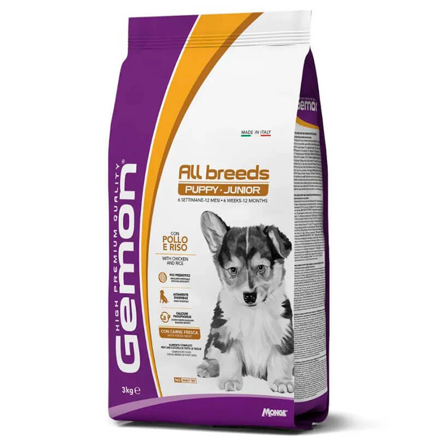 Gemon Medium Puppy&Junior - Сухой корм с курицей и рисом для щенков средних пород, 3 кг: цены и характеристики