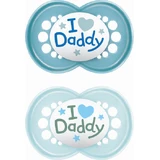 Пустышка Mam I Love Daddy силиконовая ортодонтическая - п/э для 6-16 месяцев 2шт