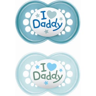 Силіконові ортодонтичні пустушки Mam I Love Daddy - для 6-16 місяців 2 шт.