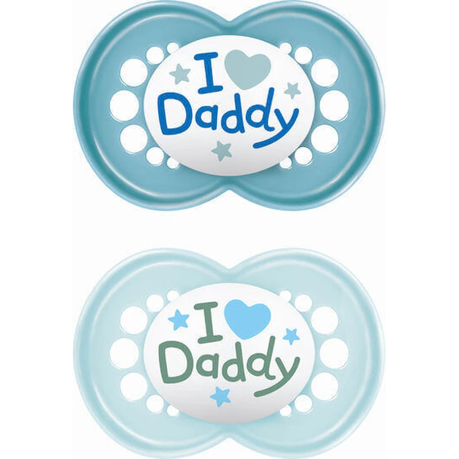 Силіконові ортодонтичні пустушки Mam I Love Daddy - для 6-16 місяців 2 шт.: ціни та характеристики