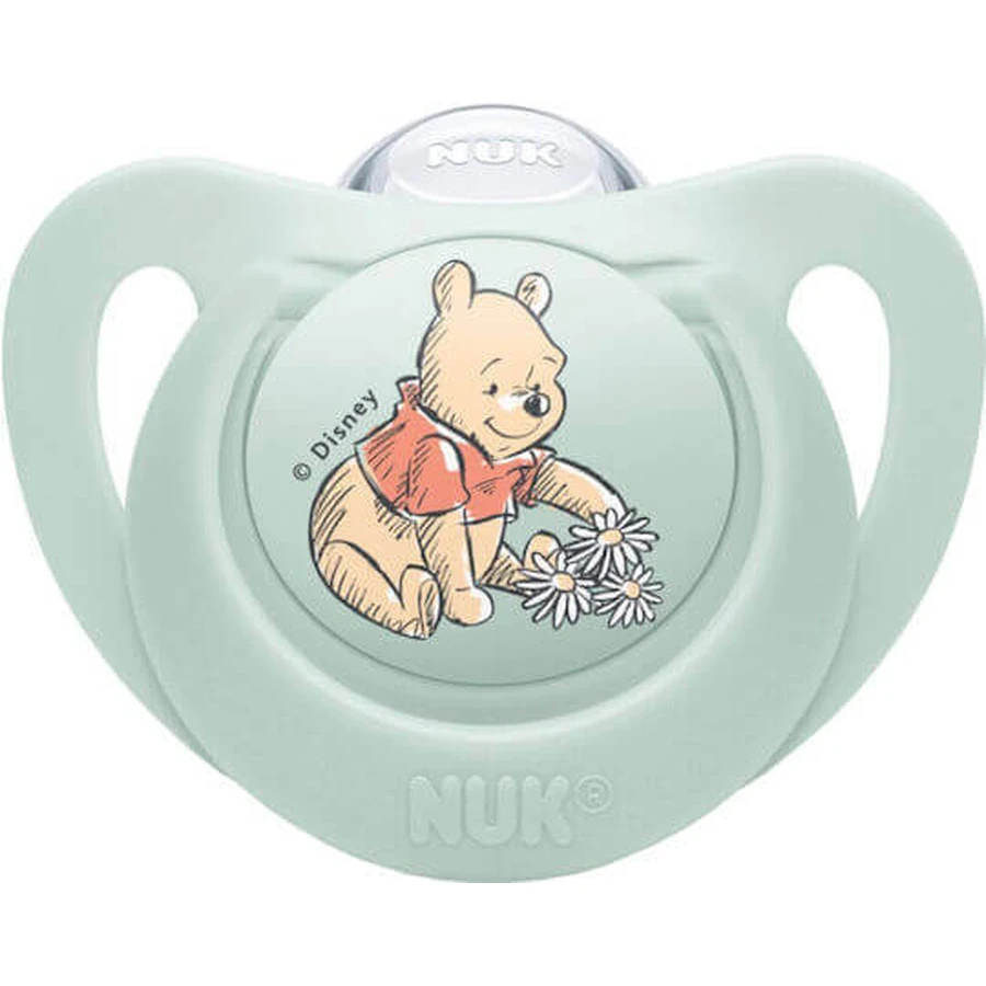 Nuk Disney Силиконовая пустышка Винни - фисташковая для 6-18 месяцев: цены и характеристики