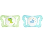 Chicco Physioforma Micro Silicone ортодонтичні пустушки з мішечком Маленький Принц - Зелено-синій для 0-2 місяців 2шт 2шт: ціни та характеристики